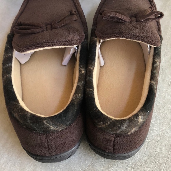 Totes Toasties Totes Men’s Brown Cream Memory Foam Slippers Size M (8-9) - Picture 7 of 11